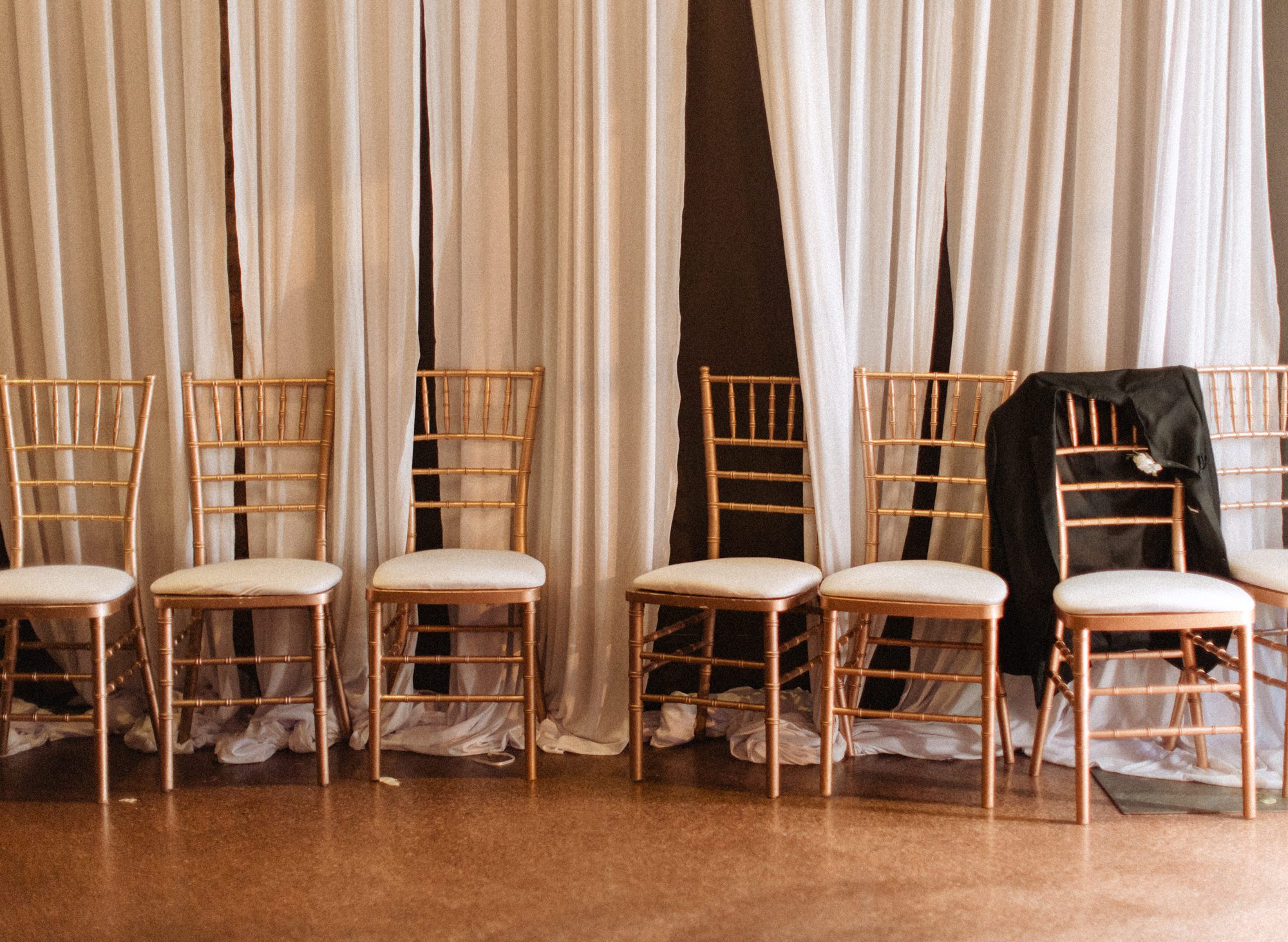 chairs at wedding reception in chicago