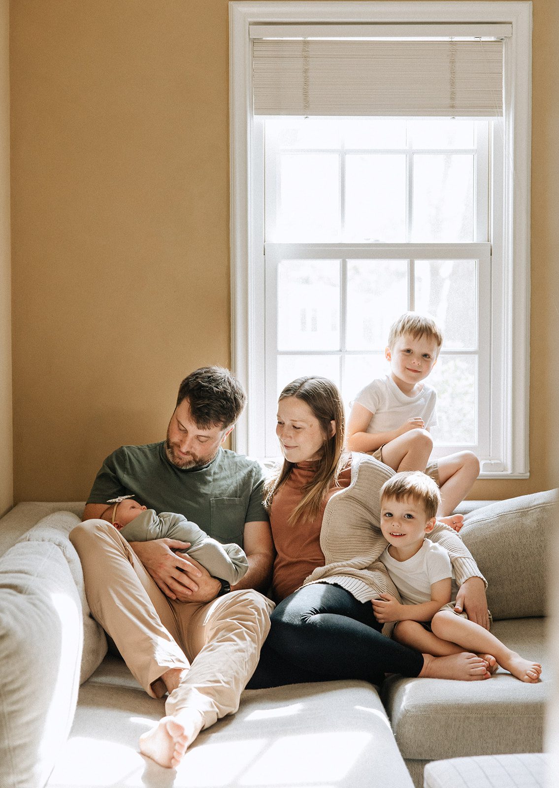 Family of five at home in Des Moines